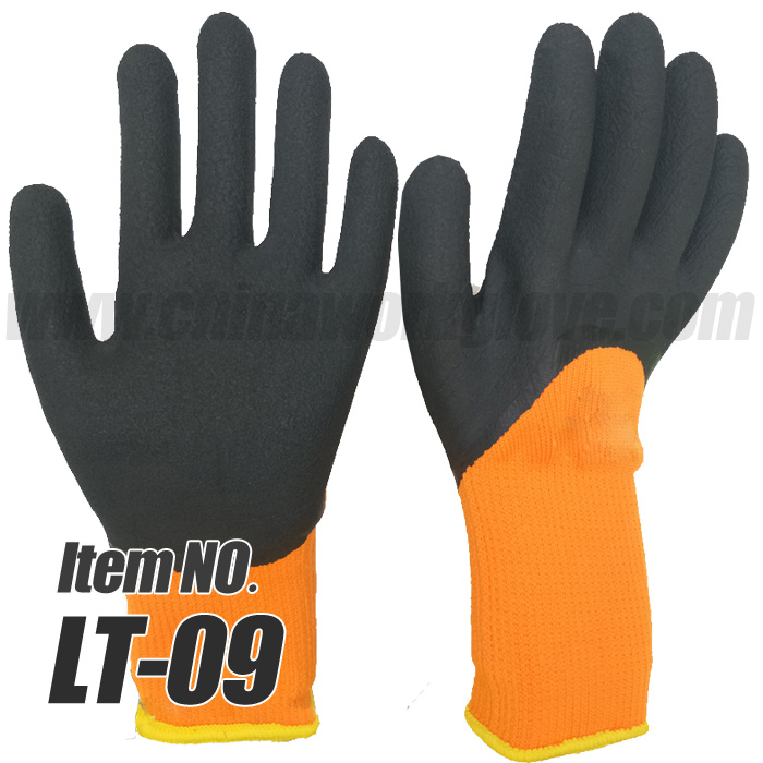 7G 3/4 (half) Latex Foam freezer-resistant Dipped Glove for Winter Cold Weather